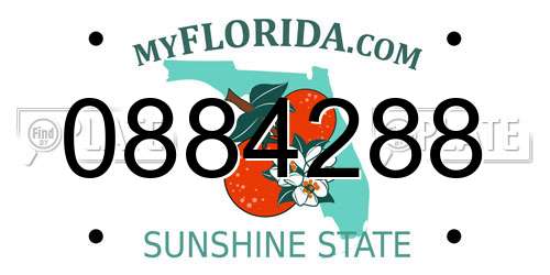0884288 Florida License Plate