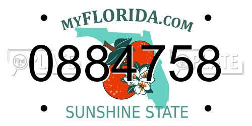0884758 Florida License Plate