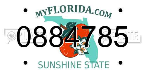 0884785 Florida License Plate