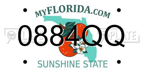 0884QQ Florida License Plate
