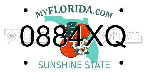 0884XQ Florida License Plate