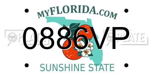 0886VP Florida License Plate