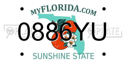 0886YU Florida License Plate