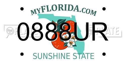 0888UR Florida License Plate