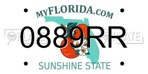 0889RR Florida License Plate