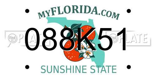088K51 Florida License Plate