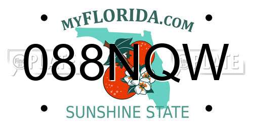 088NQW Florida License Plate