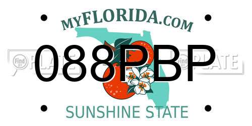 088PBP Florida License Plate