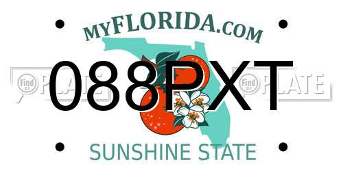 088PXT Florida License Plate