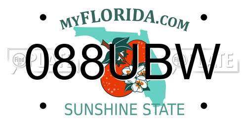088UBW Florida License Plate