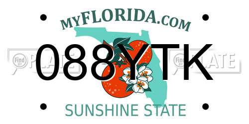 088YTK Florida License Plate