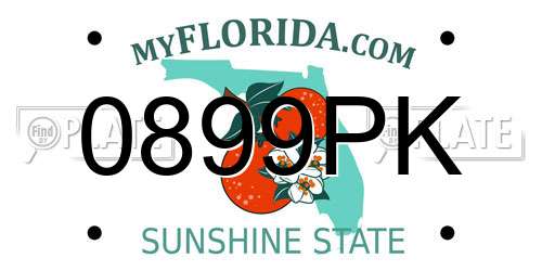 0899PK Florida License Plate
