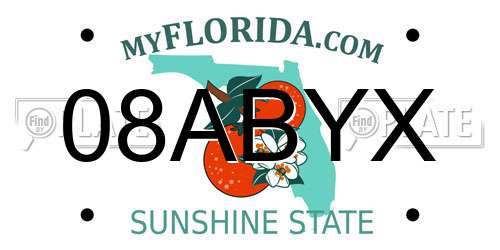08ABYX Florida License Plate