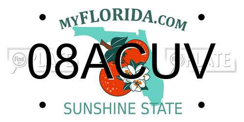 08ACUV Florida License Plate