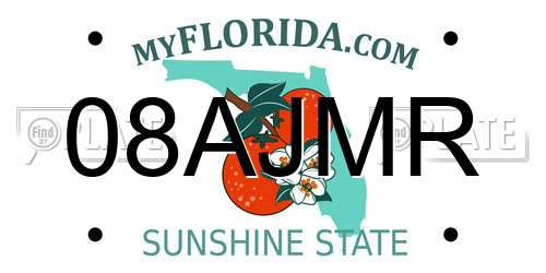 08AJMR Florida License Plate