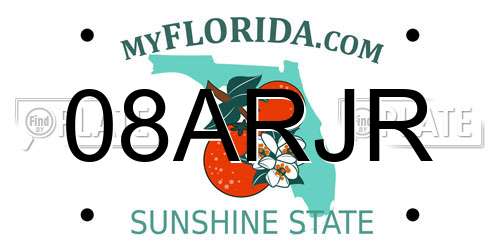 08ARJR Florida License Plate