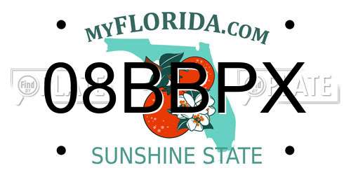 08BBPX Florida License Plate