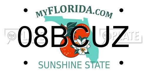 08BCUZ Florida License Plate