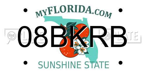 08BKRB Florida License Plate