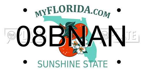 08BNAN Florida License Plate