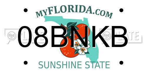 08BNKB Florida License Plate