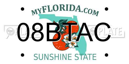 08BTAC Florida License Plate