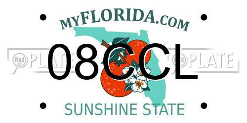 08CCL Florida License Plate