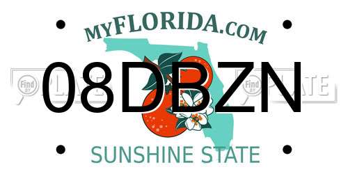 08DBZN Florida License Plate