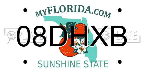 08DHXB Florida License Plate