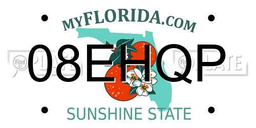 08EHQP Florida License Plate