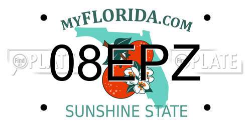 08EPZ Florida License Plate