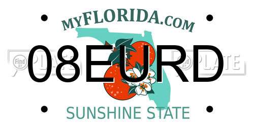 08EURD Florida License Plate