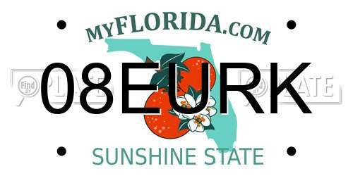 08EURK Florida License Plate