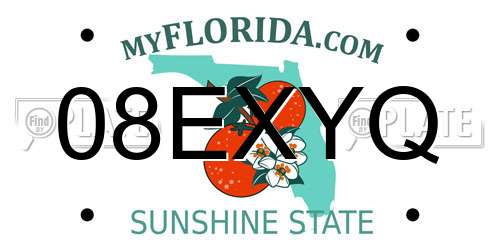 08EXYQ Florida License Plate
