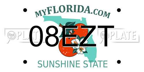 08EZT Florida License Plate