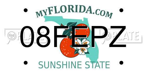 08FEPZ Florida License Plate
