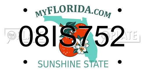 08IS752 Florida License Plate