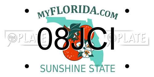 08JCI Florida License Plate