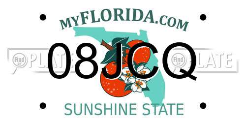 08JCQ Florida License Plate
