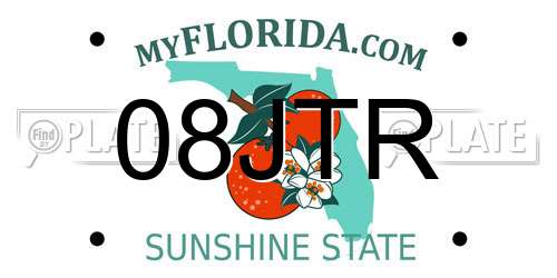 08JTR Florida License Plate