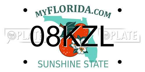 08KZL Florida License Plate