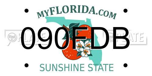 090FDB Florida License Plate