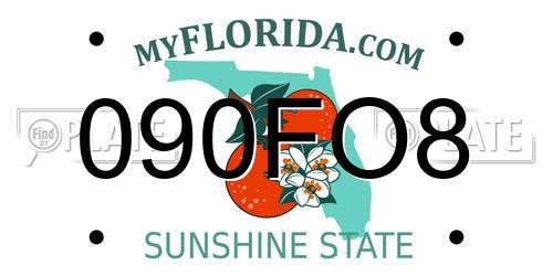 090FO8 Florida License Plate