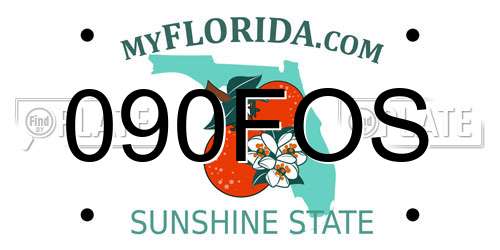 090FOS Florida License Plate