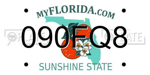 090FQ8 Florida License Plate
