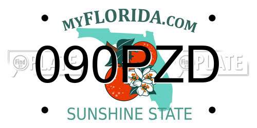 090PZD Florida License Plate