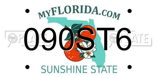 090ST6 Florida License Plate