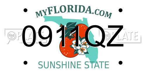 0911QZ Florida License Plate