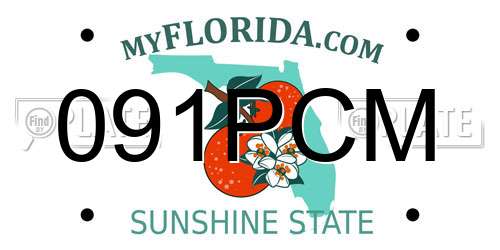 091PCM Florida License Plate