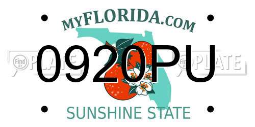 0920PU Florida License Plate